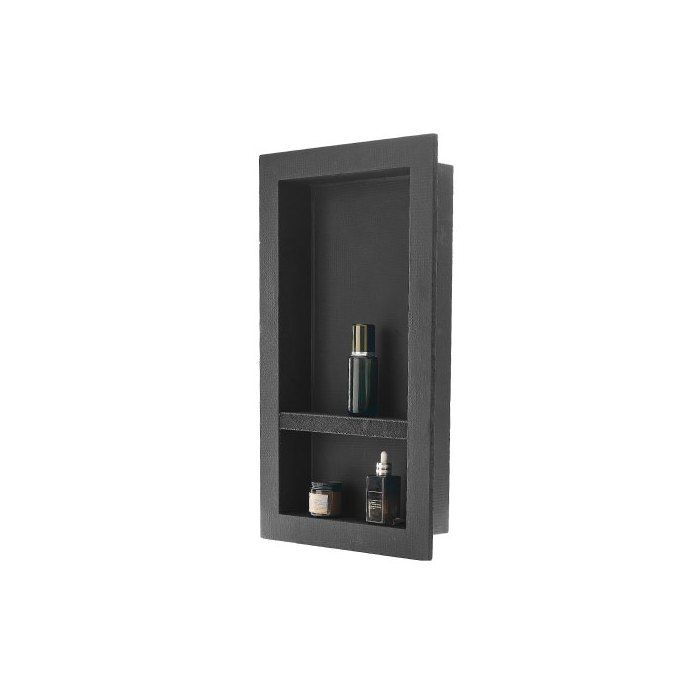 Niche Encastrable Salle Bain 10 16x40 64x71 12 cm Étagère Murale pour Savon Shampoing Douche Noir