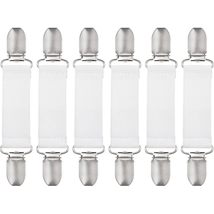 Clip de cintrage robe réglable pince élastique pour cardigan et châle modèle blanc lot de 6
