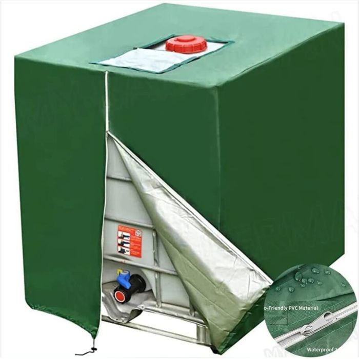 Housse pour cuve 1000 l Housse de protection solaire pour cuve IBC eau de pluie Anti-poussière Anti-UV Housse de protection Hou