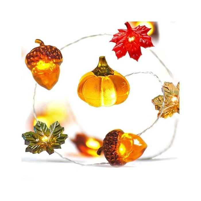 Guirlande lumineuse–dextérieur – Guirlande décorative dautomne–2 x 3 m éclairage dambiance LED –Halloween et Thanksgiving