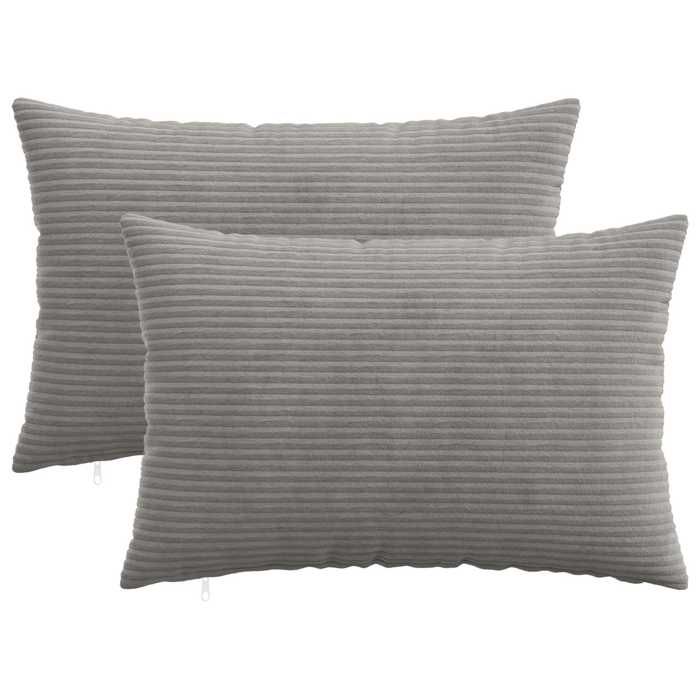 vidaXL Housse de coussin 2 pcs HEERLEN Gris clair 50 x 70 cm 911313