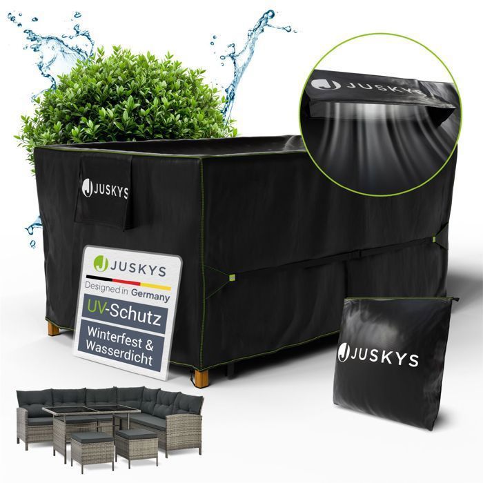 Housse de Protection pour Mobilier de Jardin Juskys - 150 x 90 x 75 cm - Imperméable 1500 mm - Protection UV - Noire
