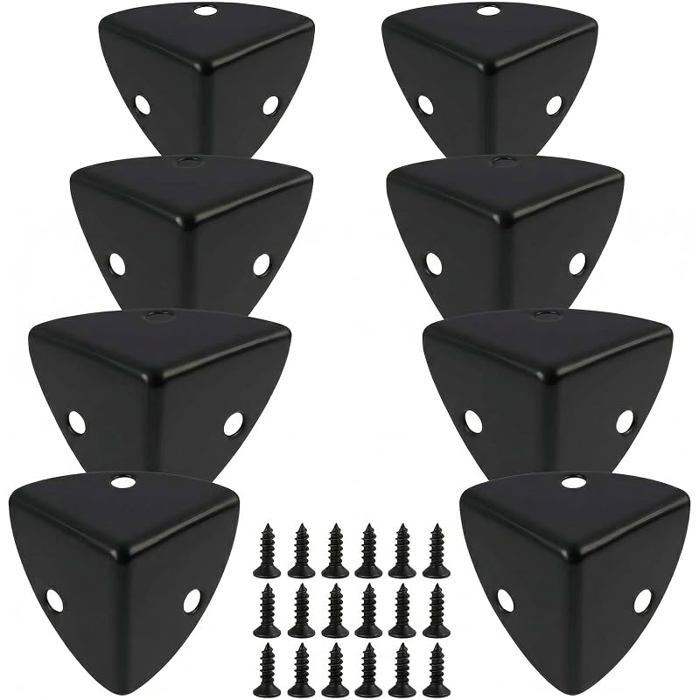 Protection Angle Meuble Renfort Coin de Table Haute Résistance Cornière Métal Noir Conception Trois Côtés Lot d COINS DE PROTECTION