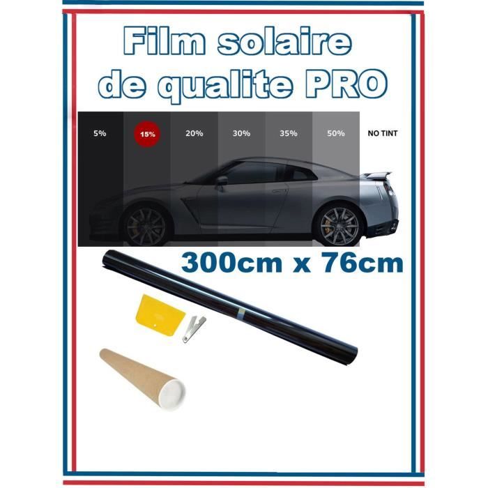 6 Metres A 50cm Film Teinté Pellicule Vitres Auto Noir 15% Foncé Noir 
