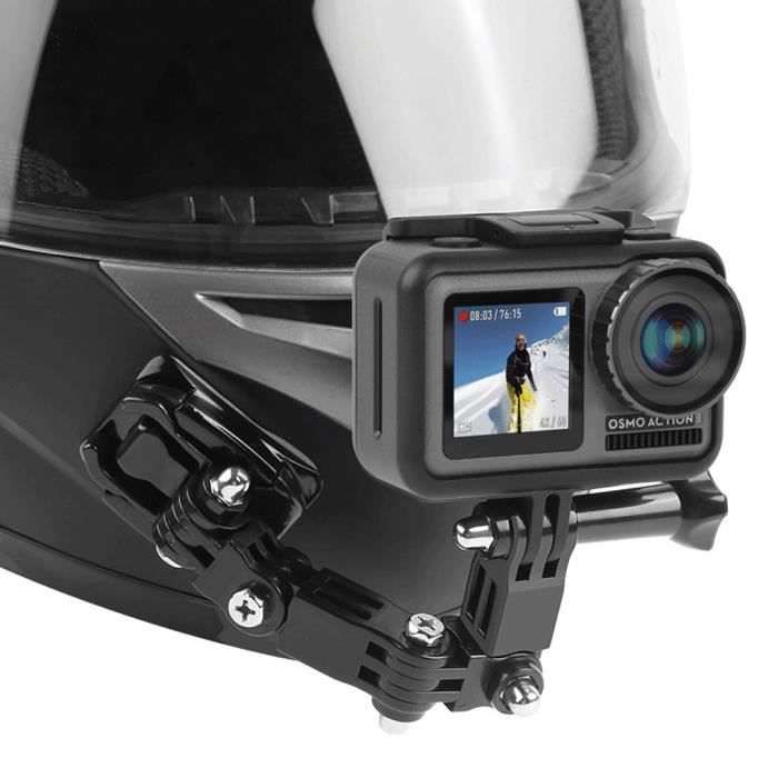 HURRISE Support de caméra pour casque Casque de moto caméra de montage de  ceinture de caméra d'action casque de mentonnière