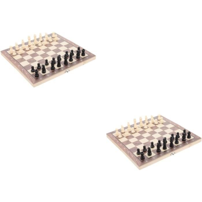 Échecs 3 Joueurs – Sunrise – Voyage – Pliable – Pièces Bois – Livret Inclus
