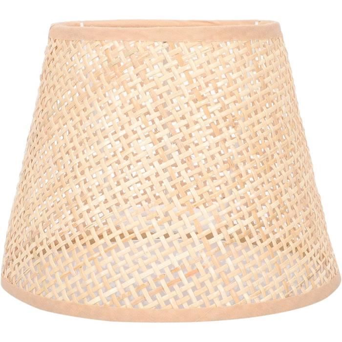Abat-jour Rotin Boho 15cm - Style Vintage - Pour Lampe Table Suspension - Diamètre 12cm
