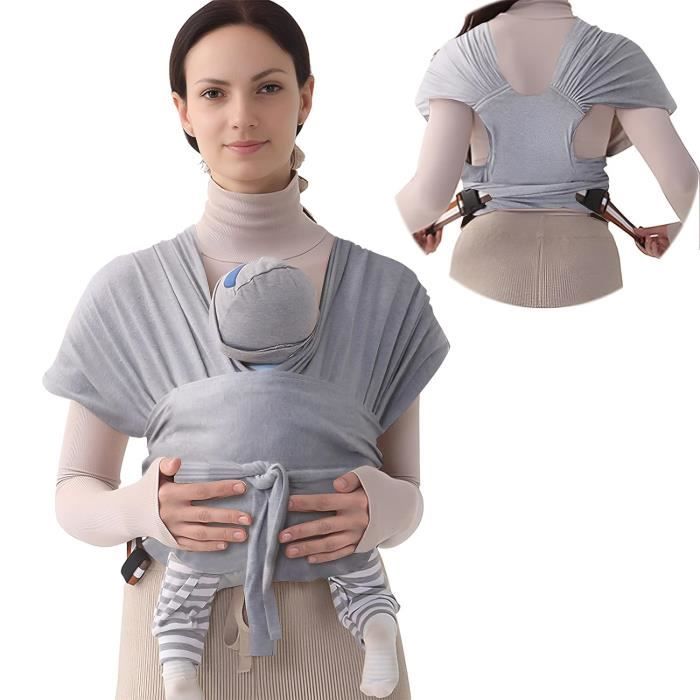 Porte-bébé écharpe réglable pour nouveau-né à tout-petit - Gris