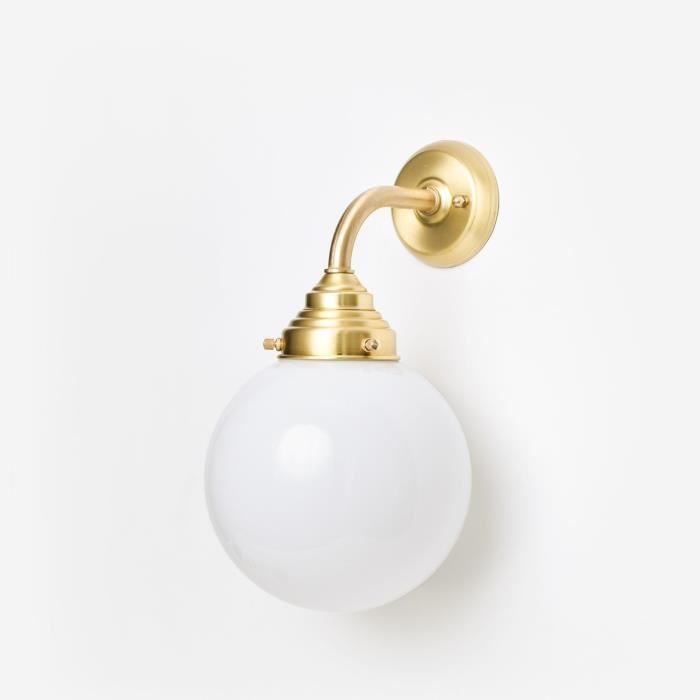 Coloured By Art - Tiffany Lampe - Applique Murale Globe Ø 20 Curve Laiton