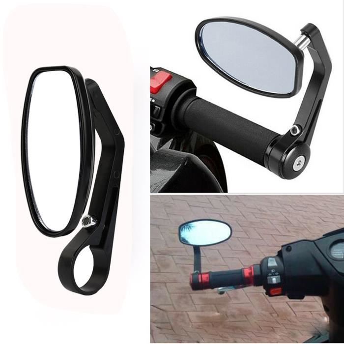 1 Paire 7//8 Moto R/étroviseurs Lat/éraux avec Embout de Guidon Moto Moto Vue Arri/ère Miroirs Noir
