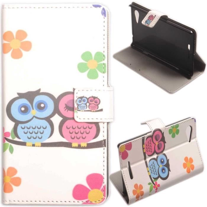 Custodia In Pelle PU Con Risvolto Per Sony Xperia E3 (D2203/D2206) + Mini Penna – Sottile, Magnetica, Bianca - 4