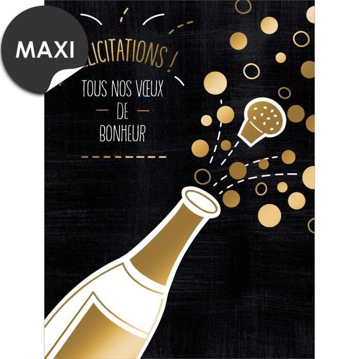 Carte de voeux avec enveloppe - 3 pièces - Format Maxi - Anniversaire -  Félicitations