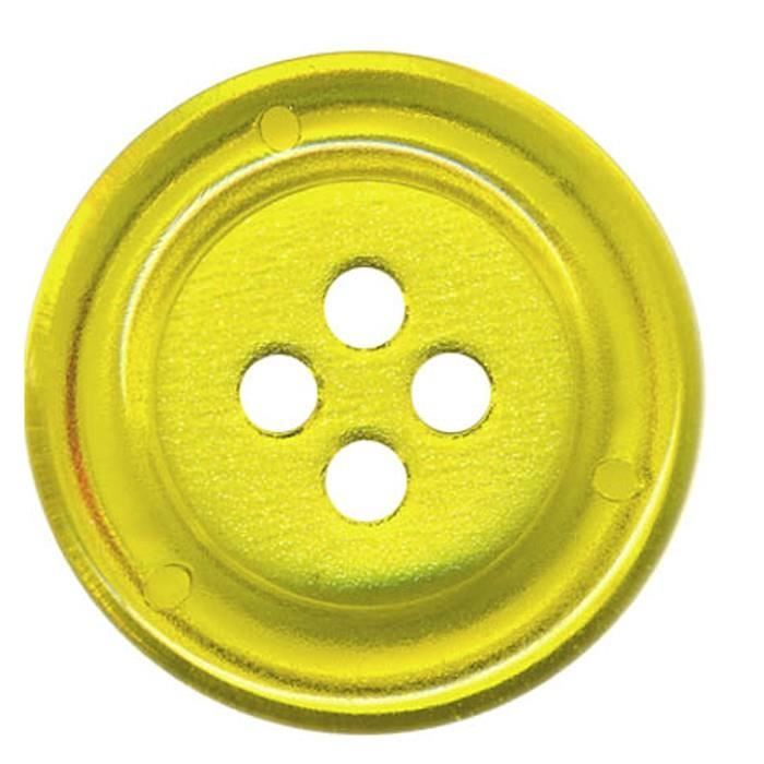Bouton Ancien De Couture - Jaune Et Transparent, Relief, Rond, Plastique, Occasion, Origine France