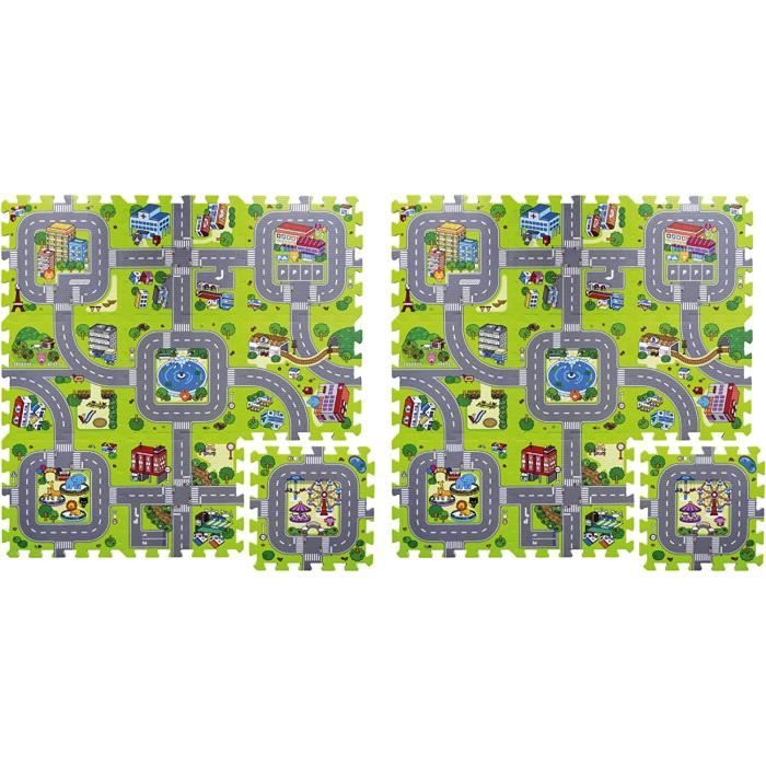 Stamp Tapis Mousse Puzzle De Sol – Circuit Cars – 9 Pièces 88x88 Cm – Jeu D’Éveil Dès 18 Mois