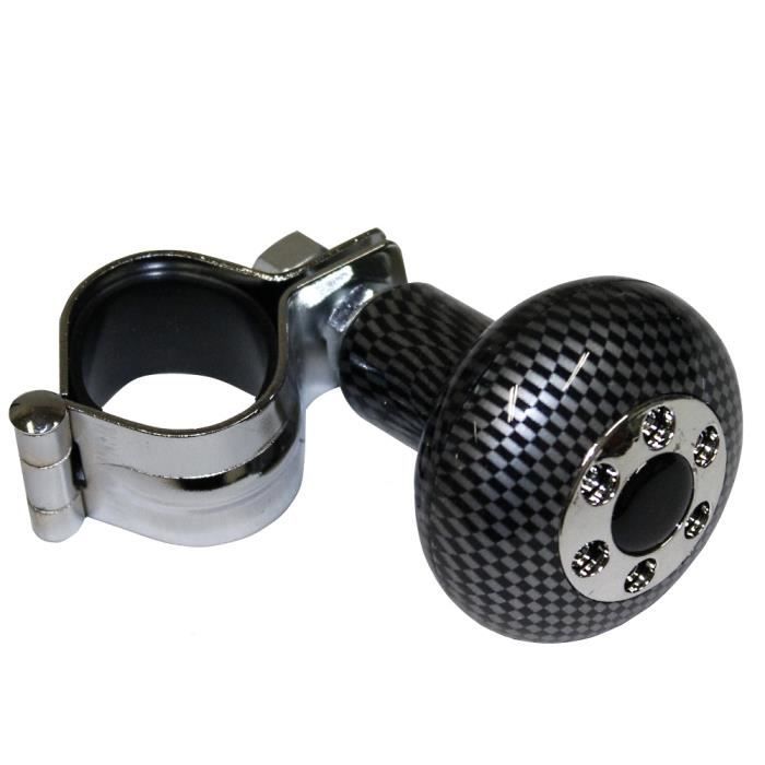 Pommeau De Volant Universel 50x75mm - Boule De Rehausseur Direction Voiture Camion Tracteur - Noir