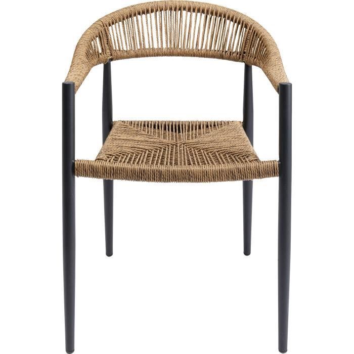 Chaise de jardin avec accoudoirs Palma nature Kare Design - Blanc - Adulte