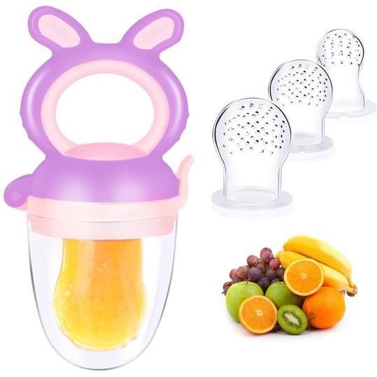 Tétine De Sevrage En Silicone Pour Bébé - 2 Tailles, Avec Couvercle, Pour Fruits Et Légumes - 5