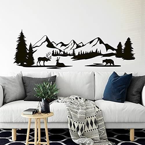 Sticker mural Montagnes et pins