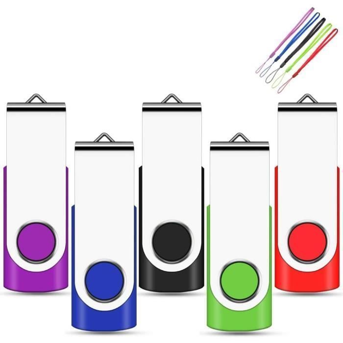 Lot De 5 Clés USB 2.0 32Go Flash Drive Pivotant Stockage Disque Mémoire Stick Pendrive