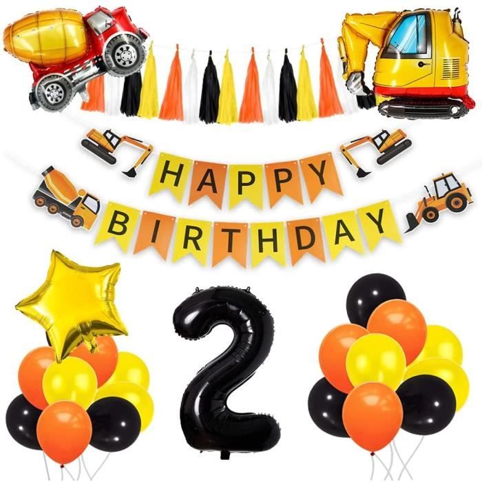 Deco Anniversaire Garcon 2 Ans Anniversaire Garcon Anniversaire Chantier Camion Ballons De Construction Decoration En Numero 952 Cdiscount Maison