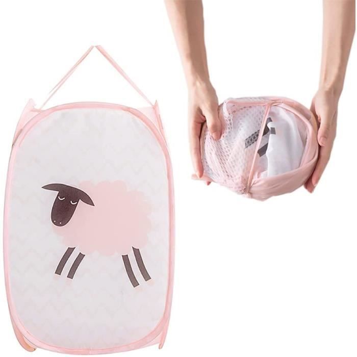 Panier à Linge Mural - Pliable Et Portable, Grande Capacité, Peu Encombrant, à Suspendre Dans La Salle De Bain