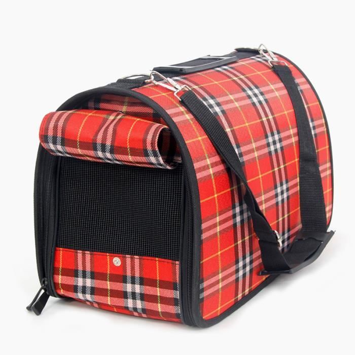 Sac Transport Pour Chien Chat Transporteur Voyage Portable Pliable Grand Rouge Cdiscount