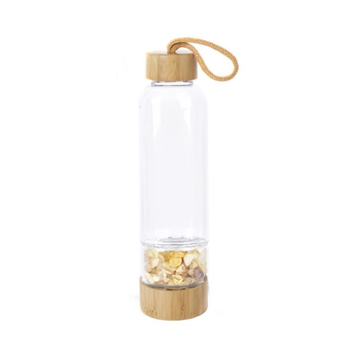 Bouteille D'eau En Verre Avec Cristaux De Tourmaline Et Quartz - 550 Ml, élixir énergétique - 5