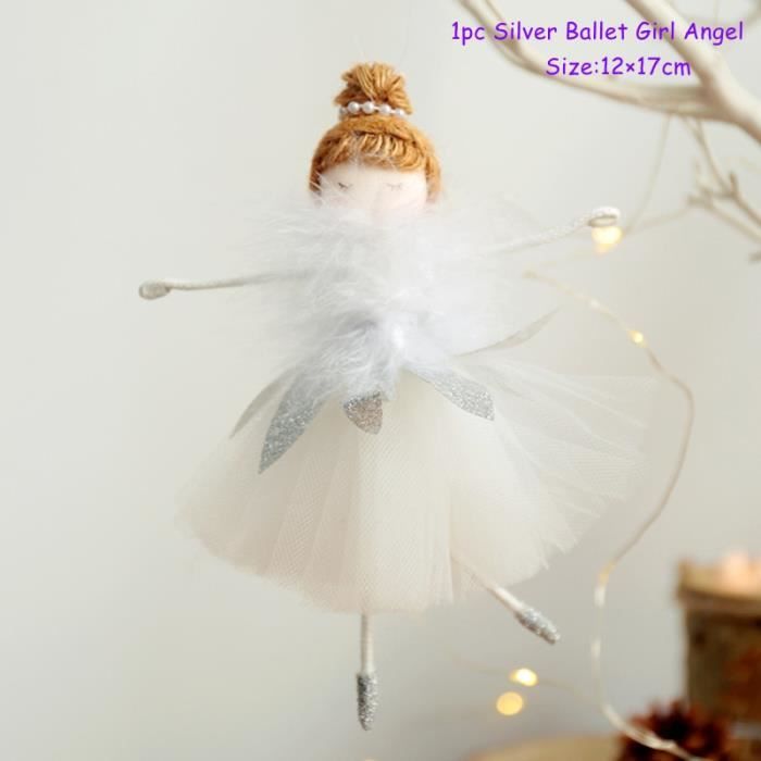 Pendentif de sapin de Noël en forme d'ange, avec aile en plumes, décoration de sapin de Noël pour décorations de Noël (blanc Pendentif de sapin de Noël en forme d'ange, avec aile en plumes, décoration de sapin de Noël pour décorations de Noël (blanc