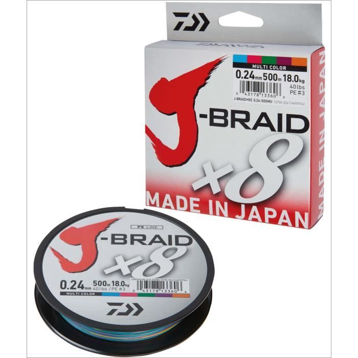 Fil De Pêche Daiwa 4 Brins PE 1.2 - Diamètre 0.15 Mm, Résistance 6.9 Kg, 150 M, Multicolore - 3