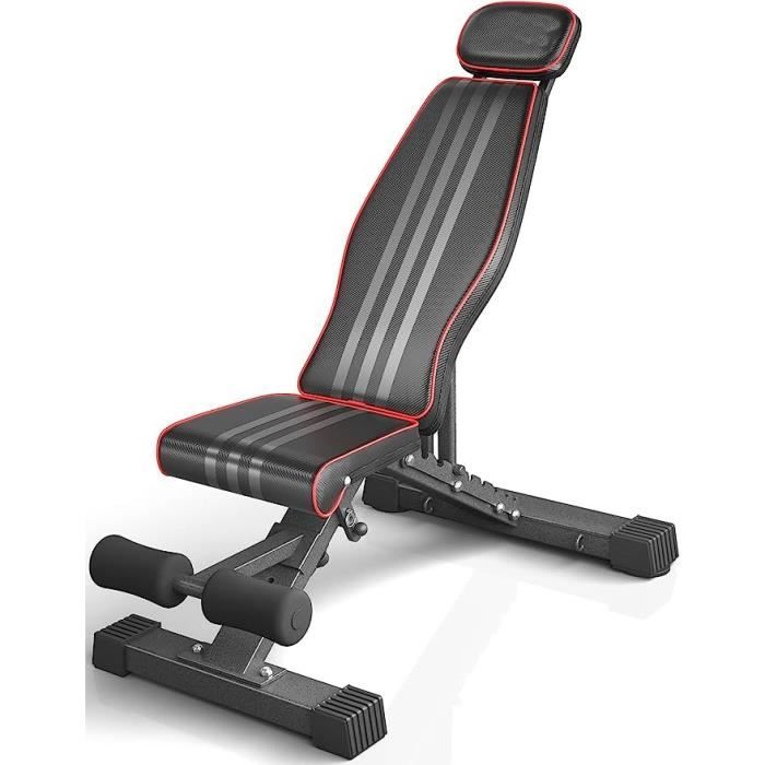 Banc de Musculation PliableBanc dentraînement Réglable MultifonctionComplet du Corps Fitness Abdominaux et Dorsaux
