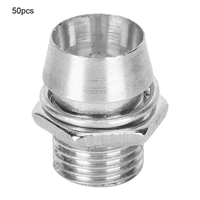 50 Supports LED Argent 5mm - Pour Panneau Affichage, Installation Facile - Base, Bague, Écrou Et Bouchon Inclus