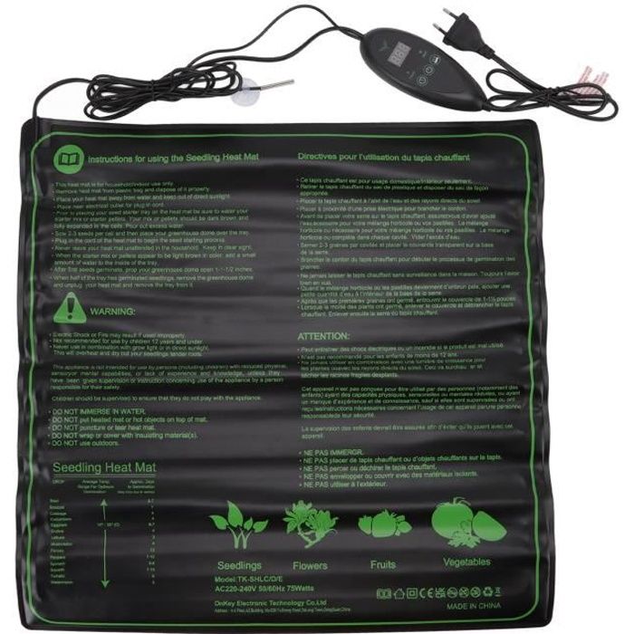 Tapis Chauffant Pour Semis 25,2 X 52,6 Cm, Pour Serre, étanche IP67, Pour Graines Et Semis Prise Europeenne 95314211