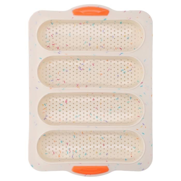 Moule à Baguette En Silicone Alimentaire 8 Fentes - Pour Pain, Hot-dog, Buns, Résistant à Haute Température