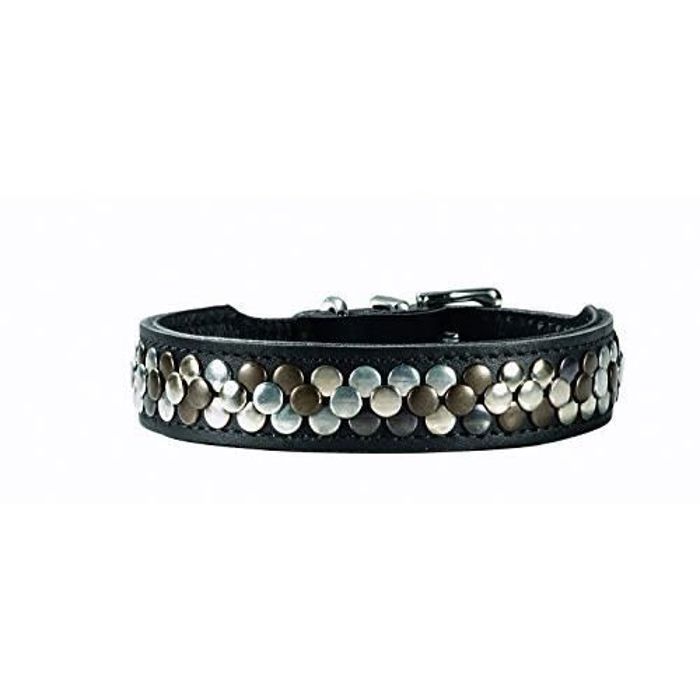 Comparer les prix de Collier pour Chien - HUNTER - ARIZONA - Cuir Noir - 55 cm - Réglable 41-49 cm