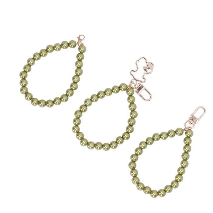 Lot De 3 Dragonnes Téléphone Perles Cristal - Chaîne Portable Élégante Violet Rose Jaune - Cadeau Filles