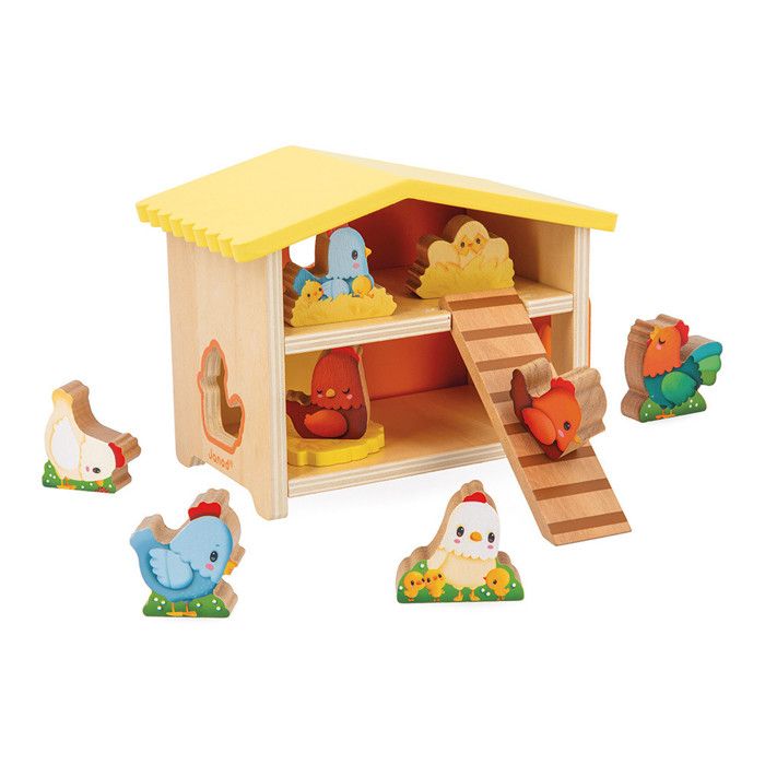 Meilleurs prix pour Mon Premier Poulailler - Jouet d'Imitation Enfant - 1 Poulailler + 9 Poules + 1 Échelle - Jeu en Bois FSC - Dès 18 Mois