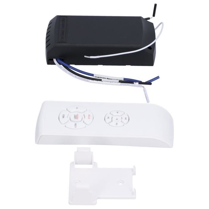 Kit Télécommande Sans Fil Pour Ventilateur De Plafond Avec Récepteur - Compatible Lampes Ventilateur 3 Vitesses - Matériau PC Durable
