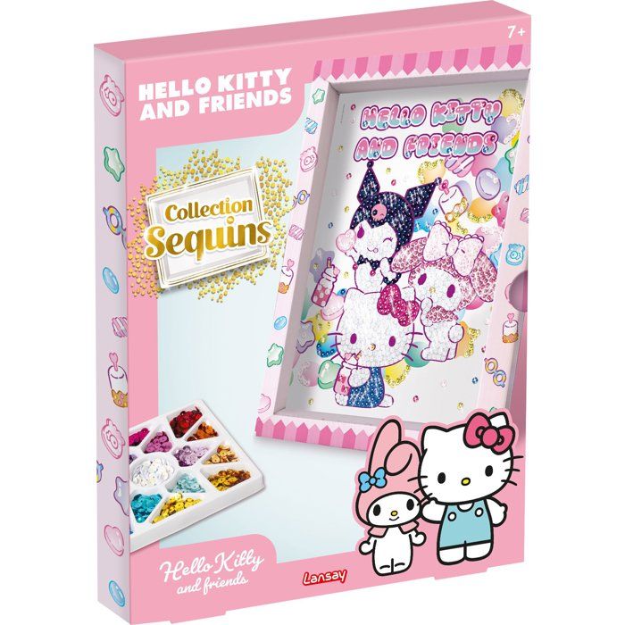 Jeu créatif LANSAY COLLECTION SEQUINS HELLO KITTY & FRIENDS Cadre en bois et illustration Dès