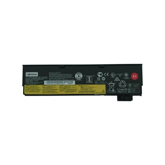 Batterie originale LENOVO 61 24Wh pour ThinkPad T470 T480 T570 T580 P51S P52S