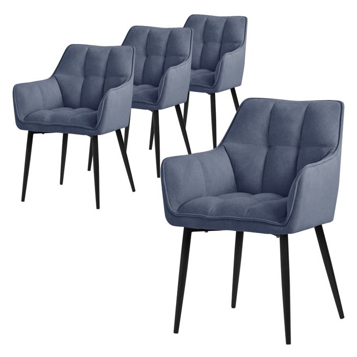 ML-Design 4x Chaises Salle à Manger en Tissu Éponge Bleu Chaise Cuisine avec Assise Rembourrée Fauteuil Ergonomique Design Élégant ML-Design 4x Chaises Salle à Manger en Tissu Éponge Bleu Chaise Cuisine avec Assise Rembourrée Fauteuil Ergonomique Design Élégant