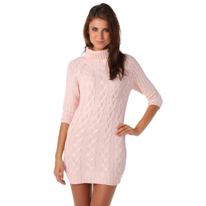 robe pull rose femme