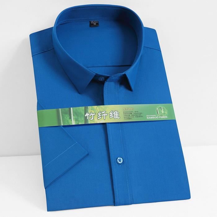 Chemise Manches Courtes Homme HISDERN - Coton-Polyester - Coupe Régulière - Poche Poitrine - Taille S-4XL