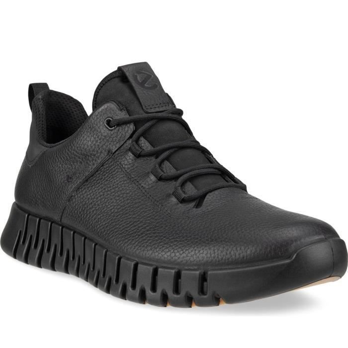 ECCO ECCO Baskets homme cuir noir à lacets - semelle synthétique/caoutchouc confort quotidien