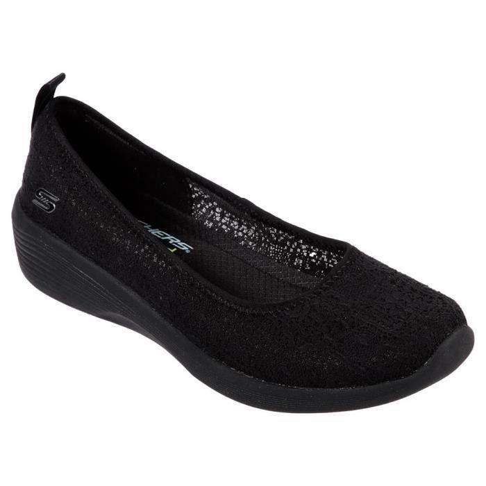 Ballerine Femme - SKECHERS ARYA - AIRY DAYS NOIRE - Textile - Semelle en caoutchouc souple et légère