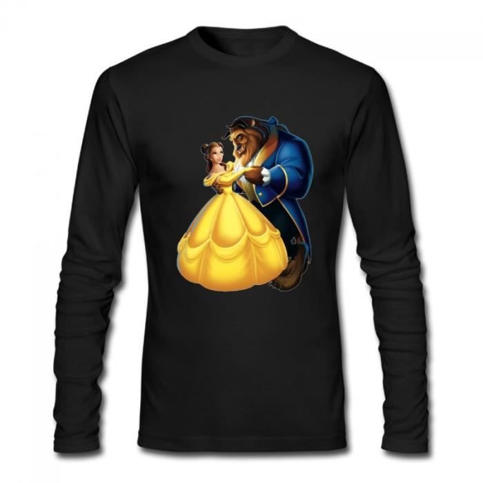 Personnalisé Filles Beauty & the beast Belle-T-shirt à manches longues blanc Personnalisé Filles Beauty & the beast Belle-T-shirt à manches longues blanc