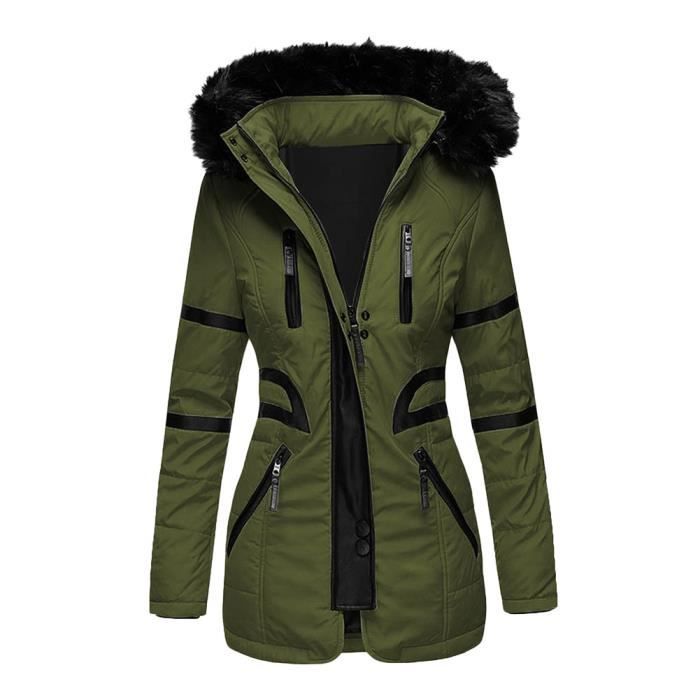 Générique Veste Moumoute Femme Chaude Manteau Fourrure Hiver D