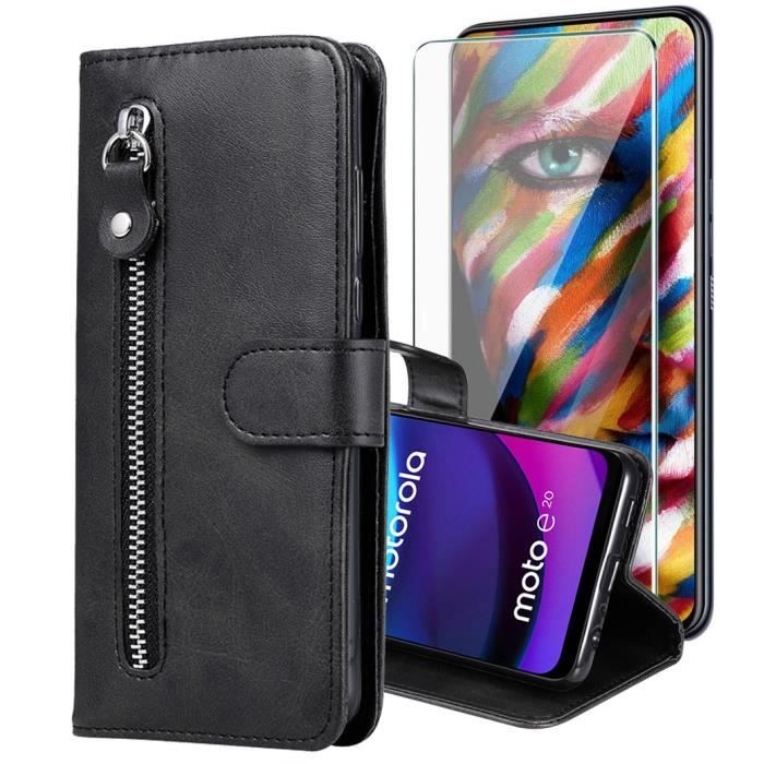Custodia Portafoglio MOJIA Per Xiaomi Redmi 12C / 11A / Poco C55 | Pelle PU Con Slot Per Carte E Supporto, Antiurto, Nera