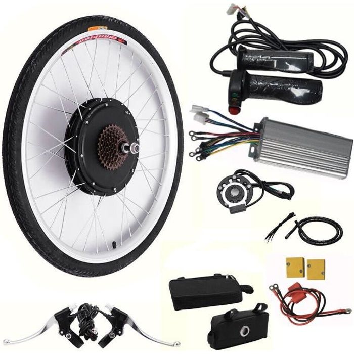 26 pouces vélo électrique roue arrière moyeu de vélo électrique moteur 1000W 48V kit de conversion