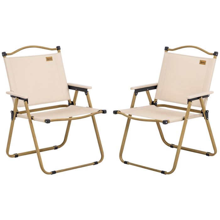 Outsunny - Chaise de camping - Tissu Oxford - 54x59x78cm - Kaki
