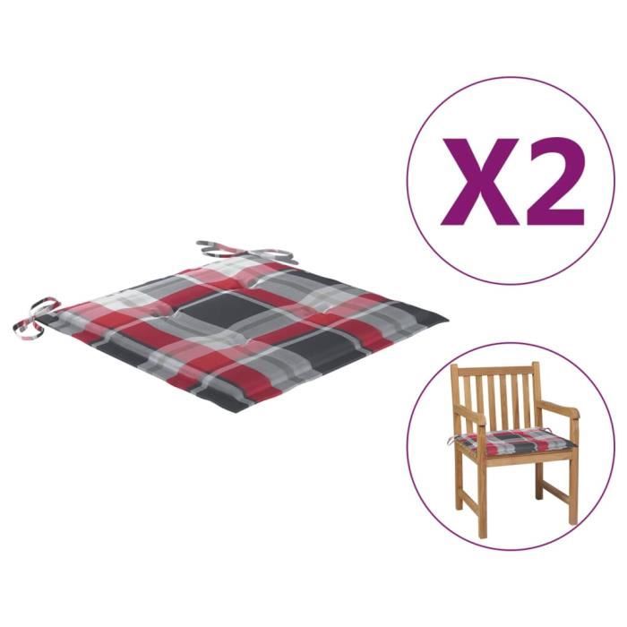 VidaXL 2x Chaises De Jardin Avec Coussins Fauteuil De Patio Chaise De Salle à Manger D